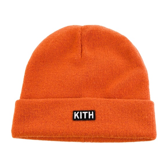 Kith Other - Kith Embroidered Logo Orange Knit Beanie Hat